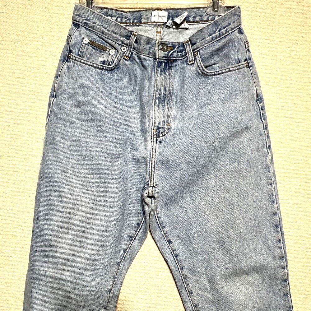 Vtg CK Calvin Klein Jeans Women’s 10 LightBlue Stone Wash High Rise Mom Jeans
